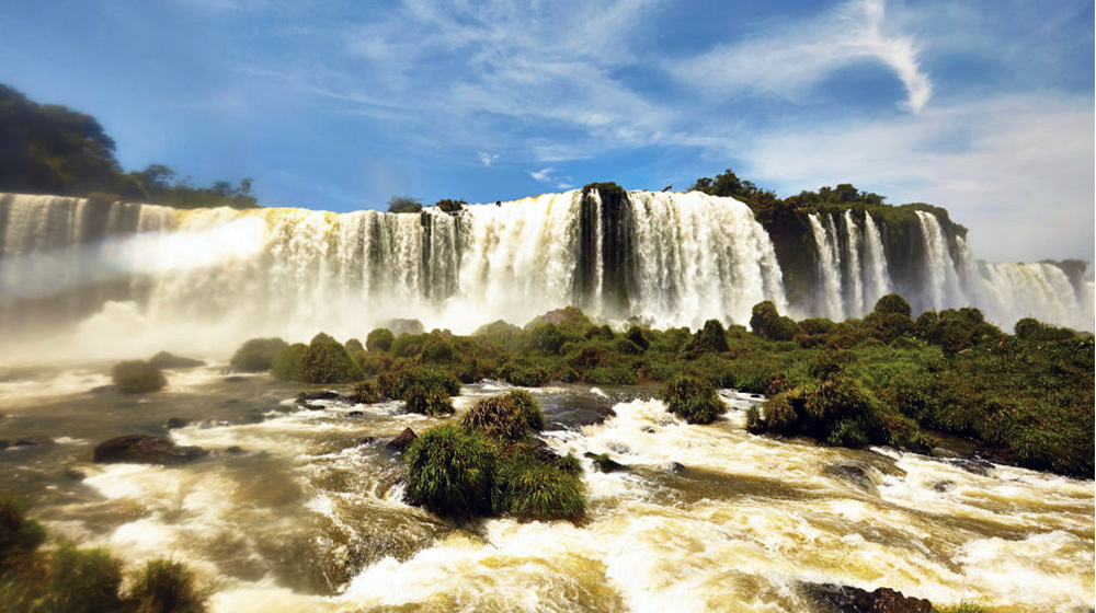 Waterfall with fast moving water